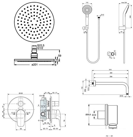 Душевая система Ideal Standard Ceraflex BC447AA