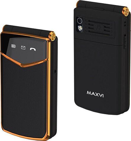 Телефон Maxvi E11ds (черный/золотистый)