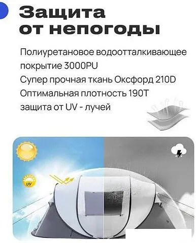 Кемпинговая палатка RoadLike Family (серый)