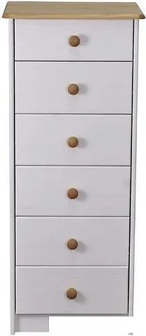 Комод Диприз Ром 6 ящиков Д 20035.1 (белый воск/антик)