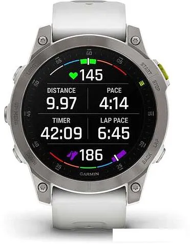 Умные часы Garmin Epix Sapphire Gen 2 (серебристый титан/белый)