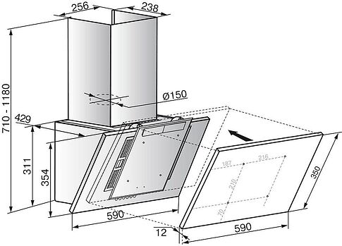 Кухонная вытяжка Elikor Рубин Базис S4 60П-700-Э4Д 934383 (антрацит)
