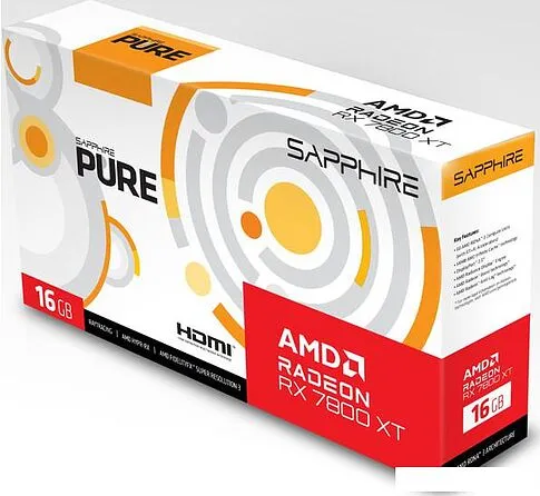 Видеокарта Sapphire Pure AMD Radeon RX 7800 XT 16GB 11330-03-20G
