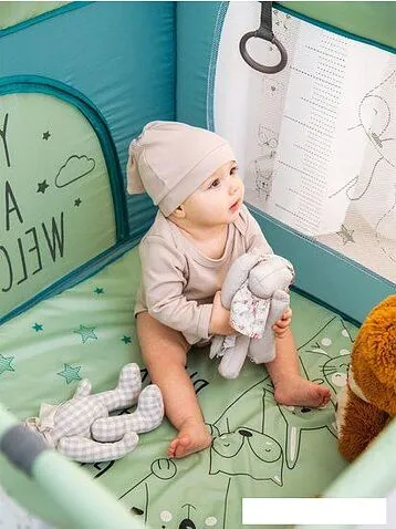 Игровой манеж Amarobaby Walky Good Day Fox (оливковый)