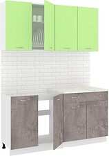 Готовая кухня Кортекс-мебель Корнелия Лира-лайт км.02518 1.6 м (зеленый/оникс/королевский опал) Готовая кухня Кортекс-мебель Корнелия Лира-лайт км.02518 1.6 м (зеленый/оникс/королевский опал)