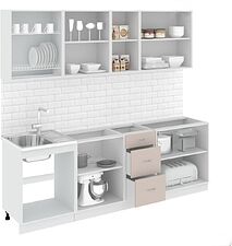 Кухня Кортекс-мебель Корнелия Лира 2.4 без столешницы (капучино/оникс)