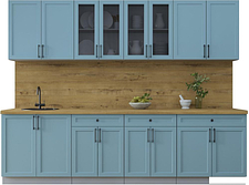 Готовая кухня Интерлиния Тренд 2.8А (океан/океан/дуб бунратти)