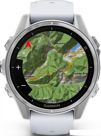 Умные часы Garmin Fenix 8 43мм (серебристый, белый ремешок)