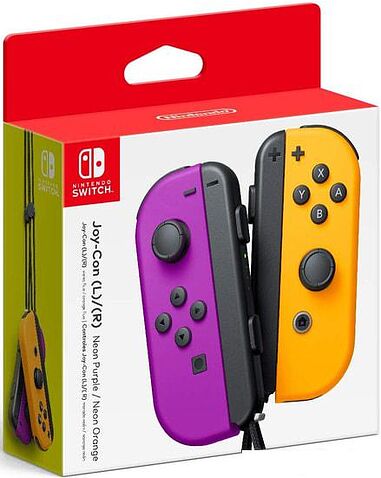 Геймпад Nintendo Joy-Con (неоновый фиолетовый/неоновый оранжевый)