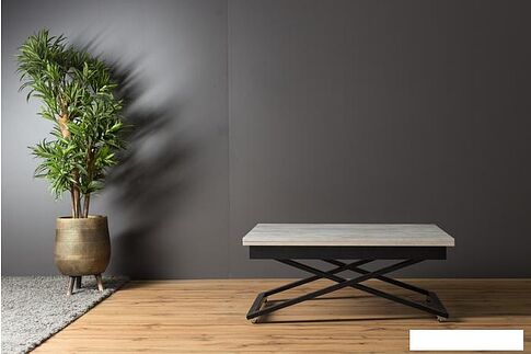 Журнальный столик Levmar Accord D51/S53 (бетон/черный)