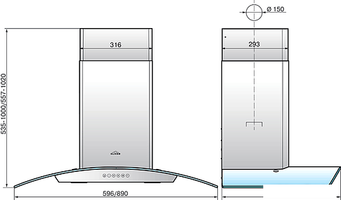 Кухонная вытяжка Elikor Аметист S4 90Н-700-Э4Д (нержавеющая сталь)