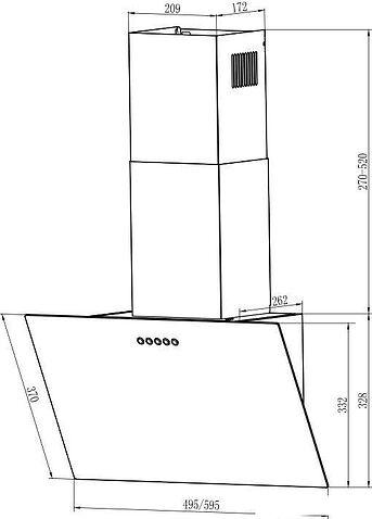 Кухонная вытяжка Weissgauff Sigma 50 PB BL (черный)