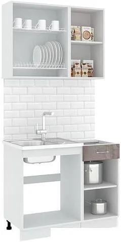 Готовая кухня Кортекс-мебель Корнелия Лира-лайт 1.0м без столешницы (сирень/оникс)