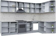 Готовая кухня Интерлиния Берес 1.7x3.1 правая (дуб полярный/дуб серый/травертин серый) Готовая кухня Интерлиния Берес 1.7x3.1 правая (дуб полярный/дуб серый/травертин серый)