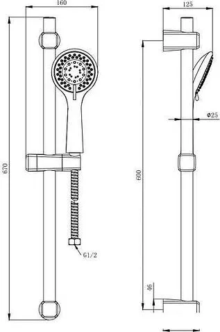 Душевой гарнитур  Aquanika Basic AQB01CR