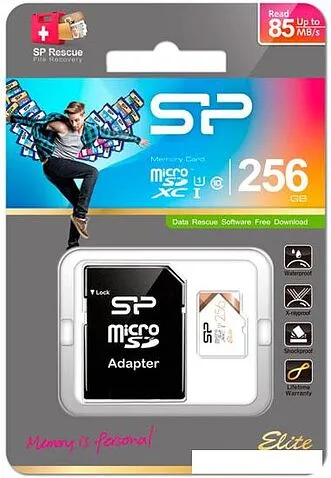 Карта памяти Silicon-Power Elite microSDXC SP256GBSTXBU1V21SP 256GB (с адаптером)
