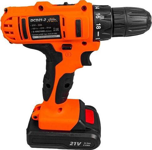 Дрель-шуруповерт Brait DCD21-2 DAMAN (с 2-мя АКБ, кейс)