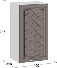 Шкаф навесной Трия Бьянка 1В4 (белый/дуб серый)