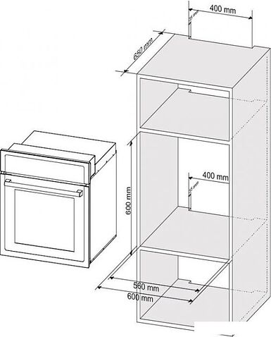 Электрический духовой шкаф Renova O90-6DBS3