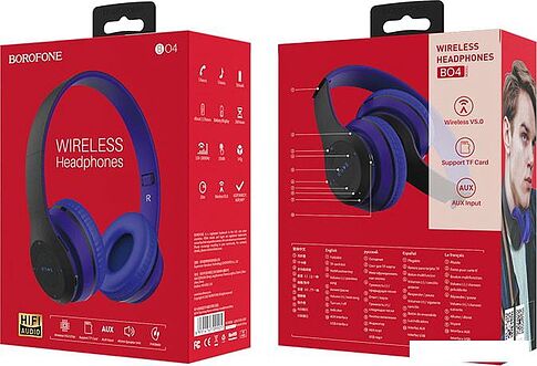 Наушники Borofone BO4 (черный/синий)
