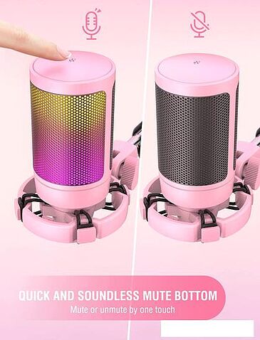 Проводной микрофон FIFINE A6V (розовый)