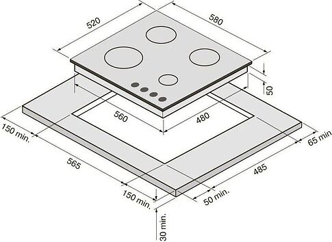 Варочная панель Krona Nebel 60 WH W