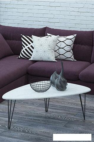 Журнальный столик Калифорния мебель Престон (белый бетон)