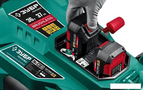 Газонокосилка Зубр Мастер ГКЛ-3736-42 (с 2-мя АКБ)