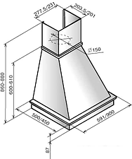 Кухонная вытяжка Elikor Вилла 90П-650-П3Д (бежевый/дуб неокрашенный)