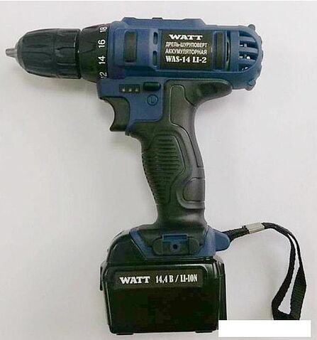 Дрель-шуруповерт WATT WAS-14 Li-2 101402912 (с 2мя АКБ 2 а*ч)