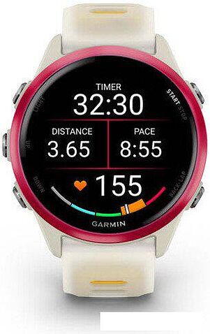 Умные часы Garmin Forerunner 570 42 мм (бежевый/розовый)