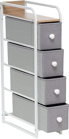 Комод Импэкс Leset Ноа 4 ящика узкий (белый/светло-серый)