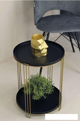 Журнальный столик Sheffilton SHT-CT31 (золото/черный муар)
