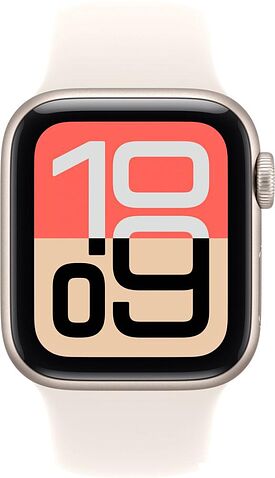 Умные часы Apple Watch SE 3 40 мм (алюминиевый корпус, звездный свет/звездный свет, спортивный силиконовый ремешок M/L)