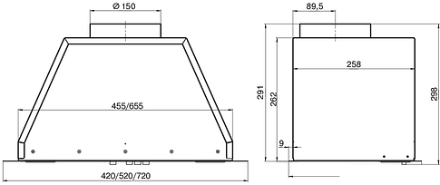 Кухонная вытяжка Elikor Врезной блок Flat 52П-650-К3Д (топленое молоко)