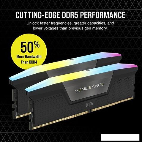 Оперативная память Corsair Vengeance RGB 2x32ГБ DDR5 6000 МГц CMH64GX5M2B6000C40