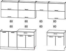 Кухня Интерлиния Мила Gloss 60-30 (бордовый/черный)