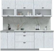 Готовая кухня Интерлиния Берес 2.2Б (дуб полярный/серый каспий)