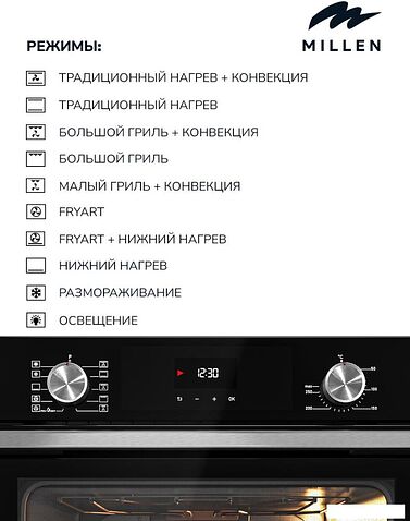 Электрический духовой шкаф Millen MEO 6004 BL