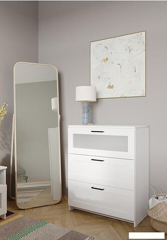 Комод Mio Tesoro Нави 3 ящика 2.15.02.020.1 (белый, со стеклом)