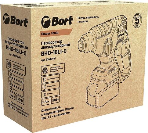 Перфоратор Bort BHD-18Li-0 93413441 (без АКБ)