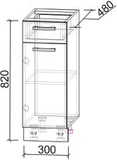 Шкаф напольный Интерлиния Компо НШ30рш1 (белый платинум)