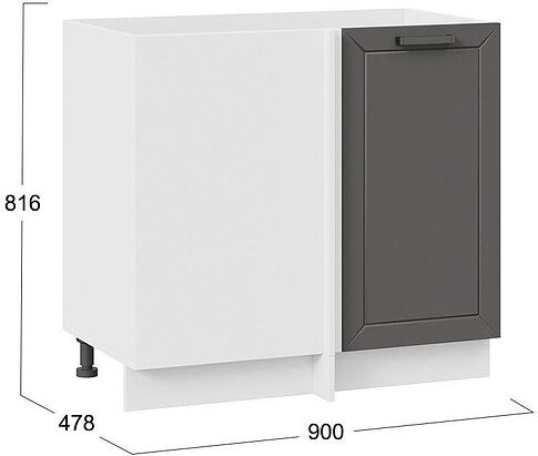 Шкаф напольный Трия Лорас 1Н9У (белый/холст вулкан)