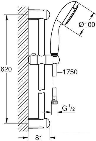 Душевой гарнитур Grohe New Tempesta 100 27598001