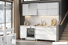 Готовая кухня NN мебель Токио 1.6м (белый текстурный/тростник) Готовая кухня NN мебель Токио 1.6м (белый текстурный/тростник)