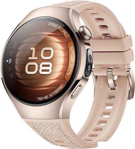 Умные часы Huawei Watch 5 42 мм (песочный, с бежевым силиконовым ремешком, международная версия)