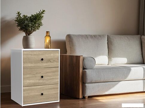 Тумба Mio Tesoro Мини 3 ящика 2.07.03.060.11 (белый/сонома)