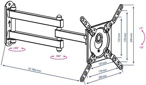 Кронштейн Kromax DIX-14 (черный)
