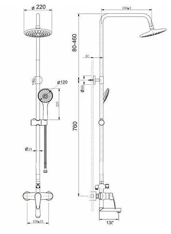 Душевая система  Gota Rocio Algar 690272-GOTA