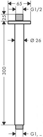 Держатель верхнего душа Hansgrohe Vernis Shape 26407670 (черный матовый)